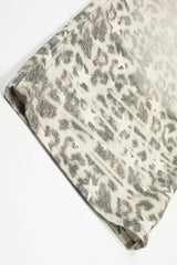 Leopard Double Waist Barrel Leg Jeans