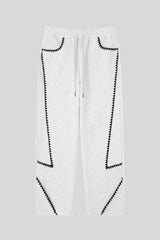 Deconstructed Shell Embroidered Straight Leg Sweatpants