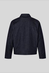 Washed Denim Toggle Closure Workwear Jacket