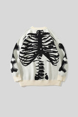 Skeleton Ribcage Jacquard Oversized Sweater