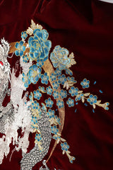 Flying Dragon Embroidered Satin Bomber Jacket