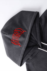 Layered Sleeve Number Graphic Hoodie
