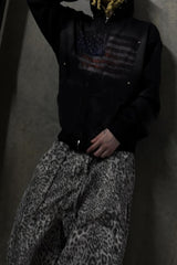 Washed Flag Graphic Pullover Hoodie