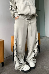 Tribal Graphic Baggy Barrel Leg Sweatpants