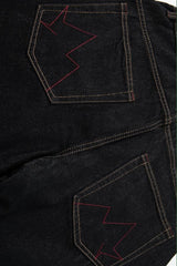 Dragon Illustration Washed Wide Leg Jeans