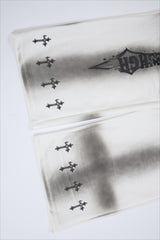 Washed Gothic Cross Wide Leg Sweatpants