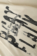 Distressed Typography Washed Oversized Crew Neck Sweatshirt