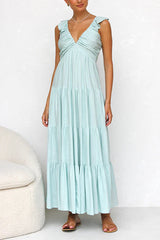 V-Neck Ruffle Maxi Dress