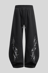 Tribal Graphic Baggy Barrel Leg Sweatpants