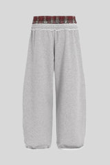 Stripe Embroidered Double Waist Sweatpants