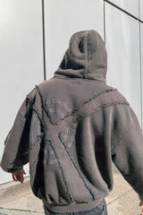 Exposed Seam Star Pullover Hoodie