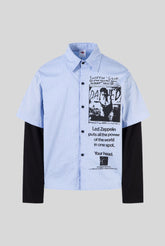 Layered Typography Photo Graphic Long Sleeve Shirt