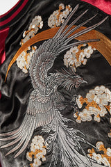 Phoenix Embroidered Satin Bomber Jacket