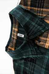 Patchwork Plaid Relaxed Long Sleeve Shirt