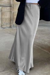 High Waist Tie Mermaid Maxi Skirt