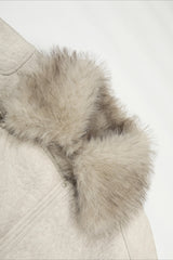 Fur Collar Metal Toggle Washed Coat