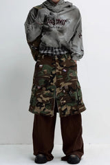 Masked Hood Washed Full Zip Hoodie