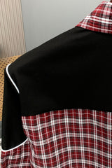 Crest Script Embroidered Plaid Long Sleeve Shirt