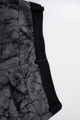 Crackle Print Tape Panel Wide Leg Jeans