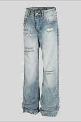 Distressed Ripped Micro Flare Jeans