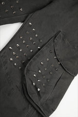Studded Pocket Wide Leg Cargo Pants