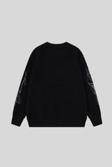 Cross Typography Jacquard Relaxed Sweater