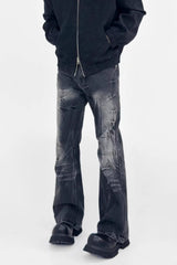 Crackle Wash Micro Flare Jeans