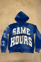 Same Hours Varsity Full Zip Hoodie