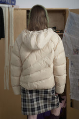 Asymmetric Quilted Hooded Puffer Jacket