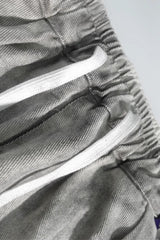Mud Washed Cargo Wide Leg Denim Jeans