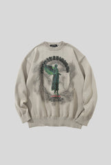 Statue Illustration Relaxed Crew Neck Sweater