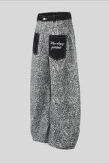 Leopard Contrast Pocket Barrel Leg Pants