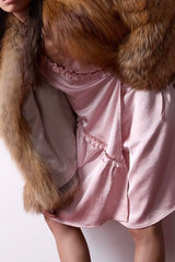 Elegant Solid Color Faux Fur Long Sleeve Coat