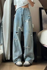 Bowtie Distressed Light Denim Jeans