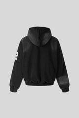 Fleece Lined Varsity Washed Zip Coat