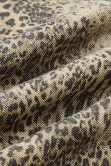 Leopard Print Cargo Wide Leg Jeans
