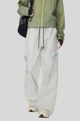 Contrast Panel Technical Wide Leg Pants