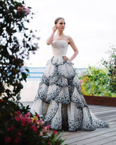 Ruffles Ball Gown Tulle Evening Dress| Customized