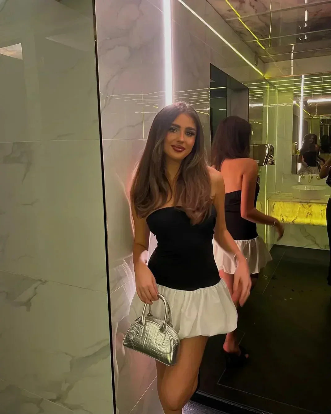 Bubble Hem Short Dress