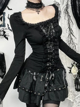 Lace Square Collar Knit Top