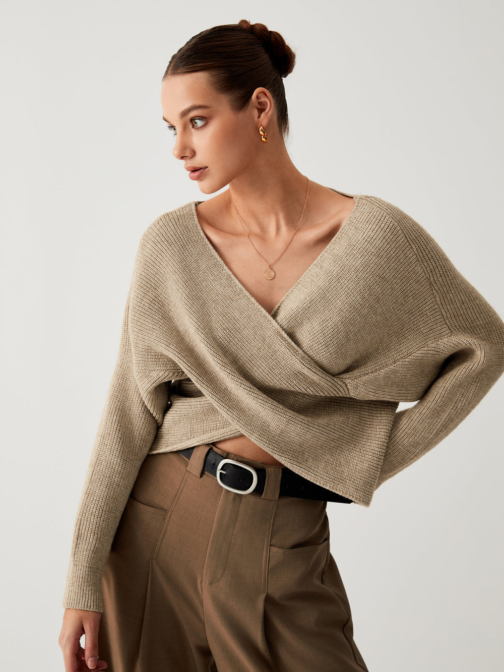 Cross My Heart Trendy Oversized Crop Sweater Sweaters L