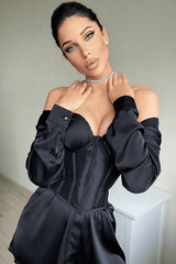 black waist girdle shirt dress