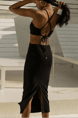 V Neck Triangle Hollow Strap Dress