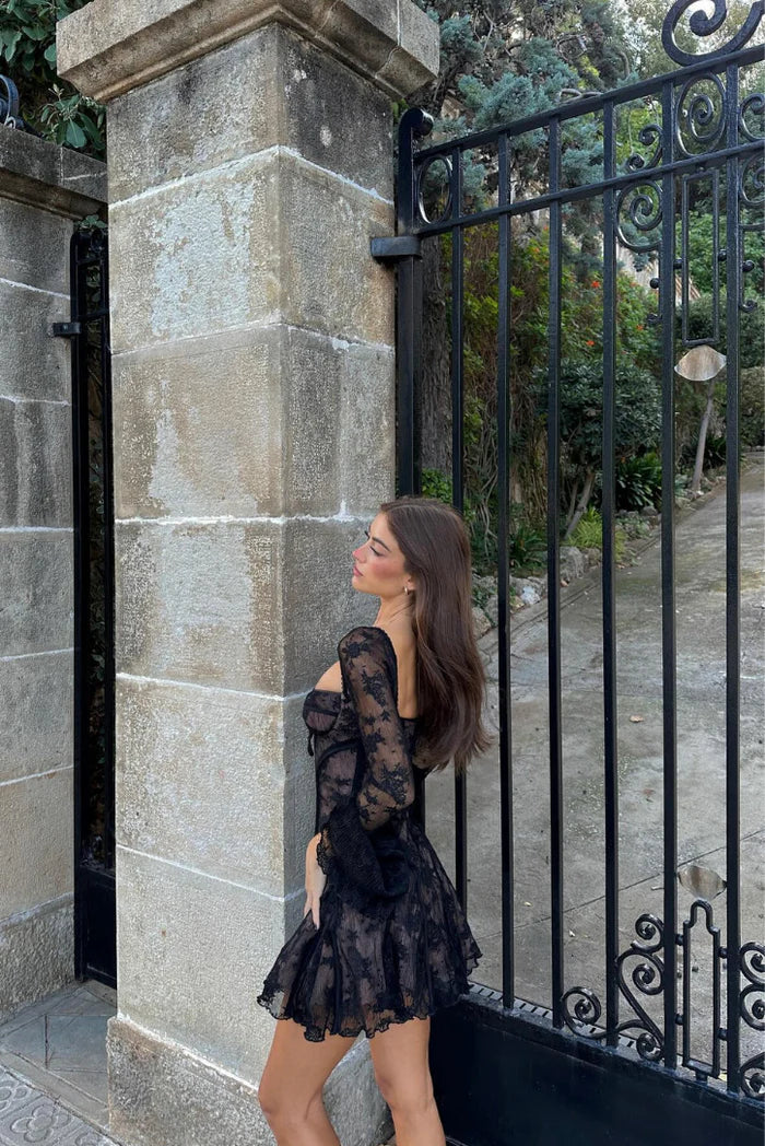 Long Lace Short Dress