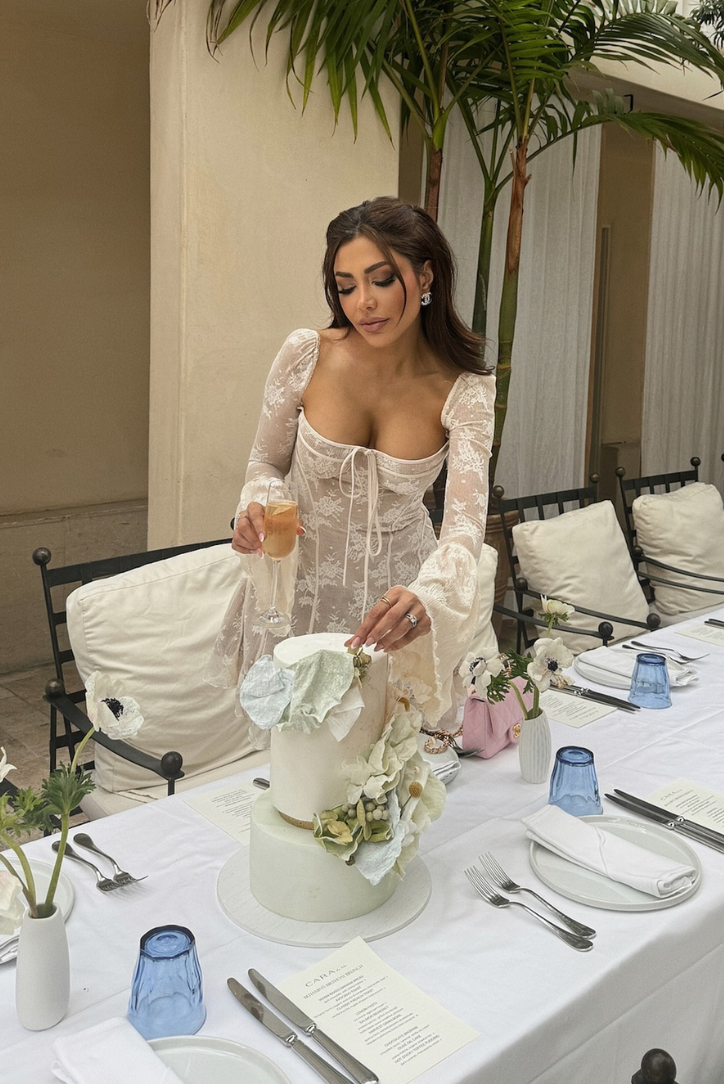 Long Lace Short Dress