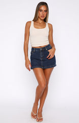 All Your Problems Denim Skort Dark Blue