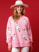 Glitter Patchwork Vintage Harajuku Slim Long Sleeve Streetwear Christmas Hoodie Hoodies-L