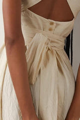 Summer cross wide loop wrap dress