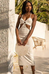 V Neck Triangle Hollow Strap Dress