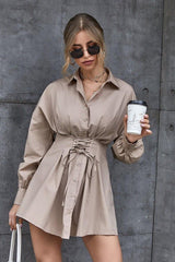 blouse dress tie up street wear